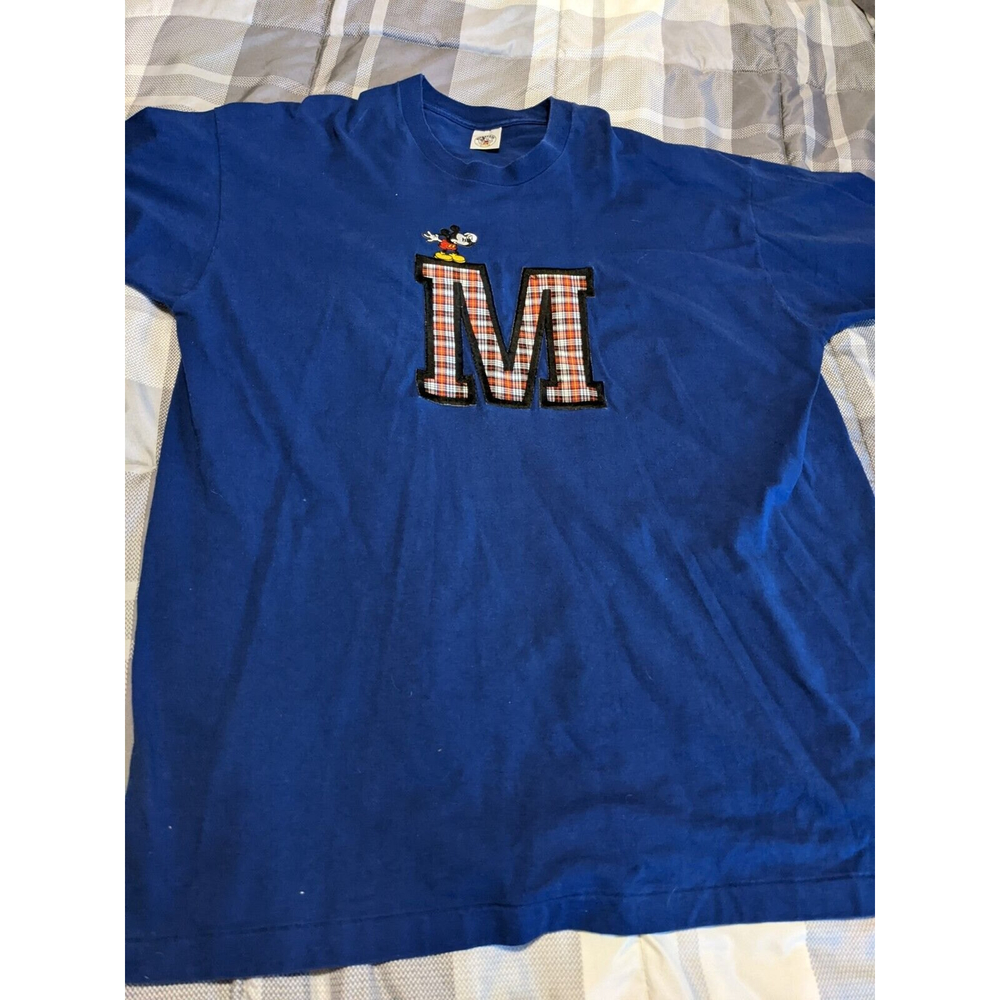 Mickey Mouse Letter M Vtg TShirt Tubular Single Stitch Size XXXL Made in USA